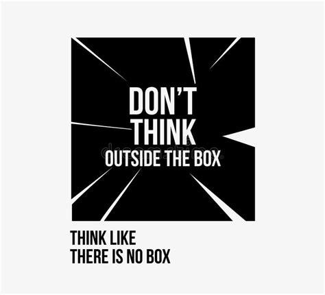 Do Not Think Outside The Box Poster Stock Vector Illustration Of