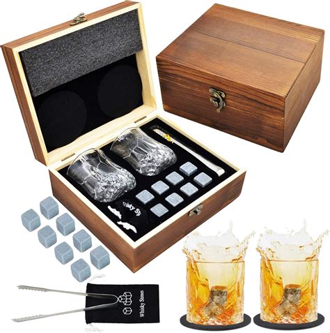 Jeasona Whiskey T Sets For Men Whisky Glasses With Whisky Stones For