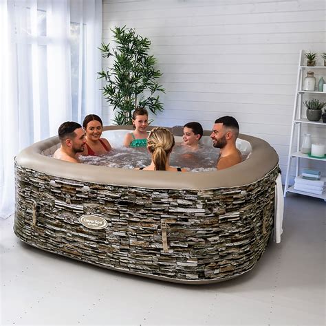 CleverSpa Sorrento Person Square Hot Tub With LED Lights Homebase