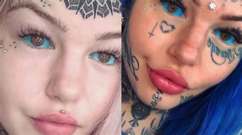 Dragon Girl Goes Blind Tattooing Eyeballs Blue News Com Au