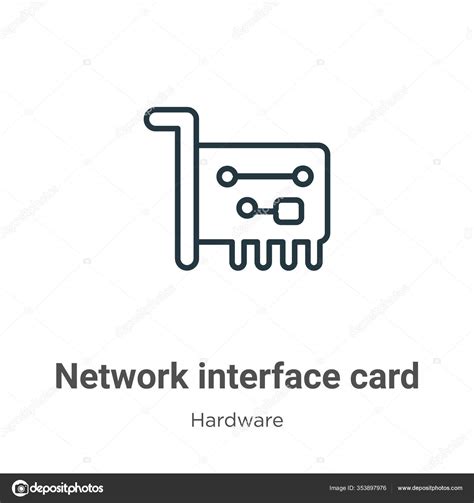 Network Interface Card Outline Vector Icon Thin Line Black Network