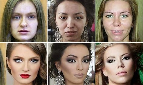Photos Reveal The Power Of Makeup As Bare Faced Women Are Transformed Daily Mail Online