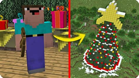 Noob Minecraft Vs Rbol De Navidad Gigante Troll Noob Encuentra Regalos