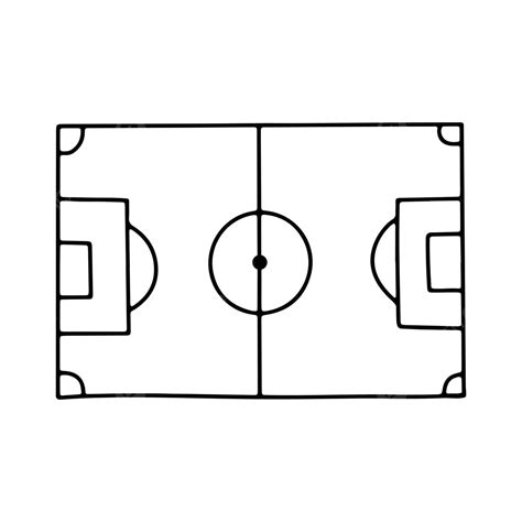 Vector Sketch Of A Soccer Field With Doodlestyle Elements In A Football