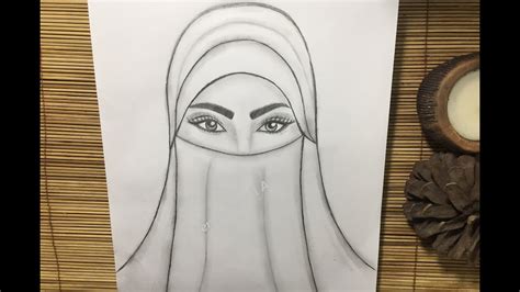 how to draw a girl wearing hijab step by step pencil sketch drawing for beginners youtube