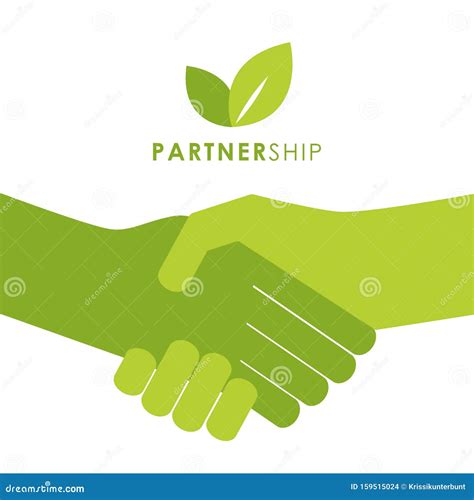 Green Partnership Handshake People Shake Hands Symbol Stock Vector