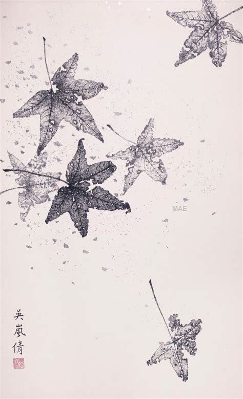 Wu Lan Chiann Contemporary Chinese Ink Floating Leaves