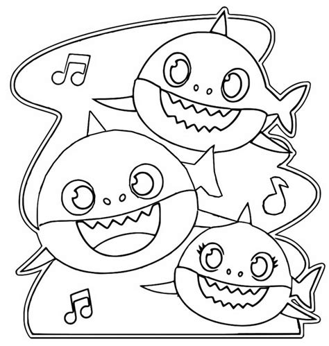 Coloring Page Baby Shark Baby Shark Dad And Mom 4