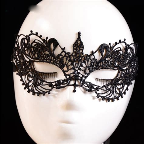 Adult Game For Couples Black Cutout Mask Lace Face Mask Veil Sexy For