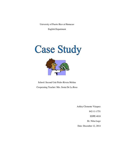 Cover Page Of Case Study
