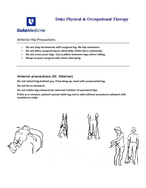 Anterior Hip Precautions