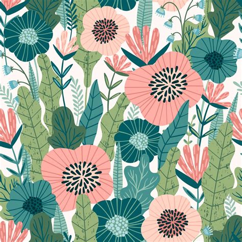 Floral Seamless Pattern Vector Design 345511 Download Free Vectors Dd7