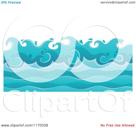 Cartoon Of A Background Of Ocean Waves Royalty Free Vector Clipart By