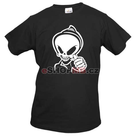 Cool Skull Pánské Tričko černé Bílý Potisk E Shop Mb Trička S