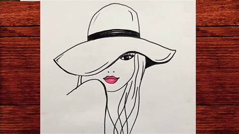 Çok Kolay GÜzel Kiz Çİzİmİ Şapkalı Kız Çizimi Çizim Mektebi