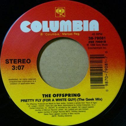 10,741 views, added to favorites 2,744 times. $ The Offspring / Pretty Fly (For A White Guy) 7inch (38 ...
