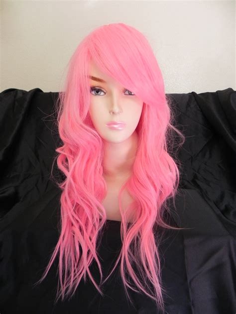 On Sale Cotton Candy Pink Long Curly Layered Wig By Exandoh 6375