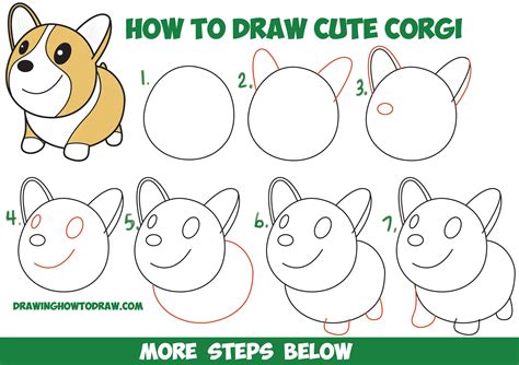 As with our other how to draw tutorials, this one to comes with directed drawing activity sheet that you can print and use to draw anywhere (or to hand out to your students in the classroom). How to Draw a Cute Corgi (Cartoon / Kawaii / Chibi) Easy Step by Step Drawing Tutorial for Kids ...