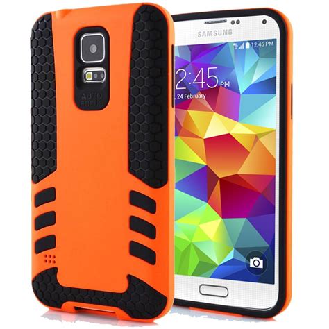 Samsung Galaxy S5 Case Pc Shockproof Slim Hybrid Dual Combo Case Orange