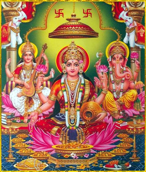 Shree ganesh laxmi saraswati wallpaper. Shri Lakshmi Devi, Saraswati Devi, Ganesh ॐ | Shiva art ...