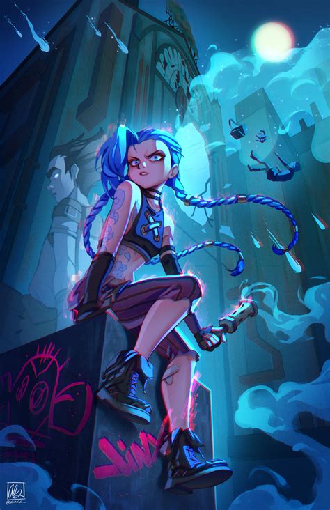 Jinx Arcane Jinx And Powder League Of Legends And 1 More Drawn By