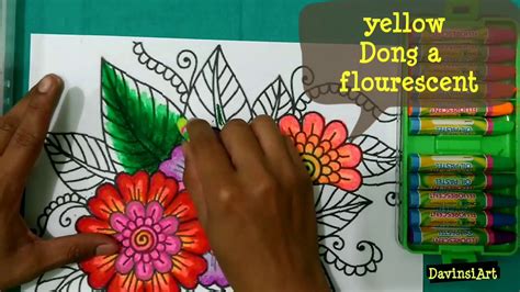 Gambar Mewarnai Bunga Crayon Colouring Flower Tutorial Gambar Flora