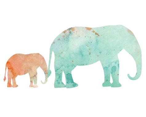 Check spelling or type a new query. Peach and Mint Elephant watercolor print, 8x10, by Katrina ...