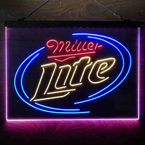 Miller Lite Classic Neon Like Tri Color Led Sign Beer Lodge T