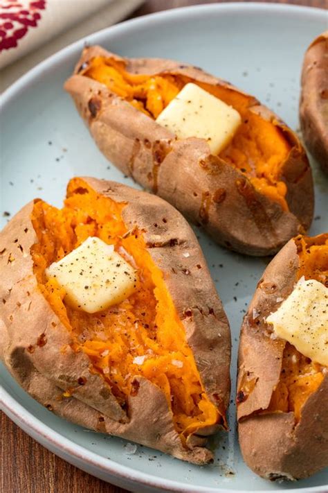 Six to eight canned sweet potatoes are approximately the equivalent of four medium fresh sweet potatoes. Best Baked Sweet Potato Recipe - How to Bake Whole Sweet ...