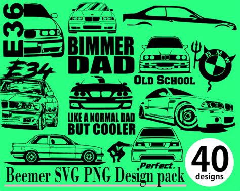 Beemer Svg Png 40 Design Pack M Performance Racing Bumper Stickers E36