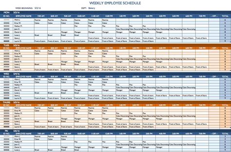 Excel Schedule Template For Multiple Employees