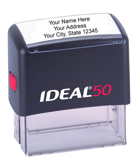 Ideal 50 Personalized Custom 3 Line Return Address Self Inking Rubber