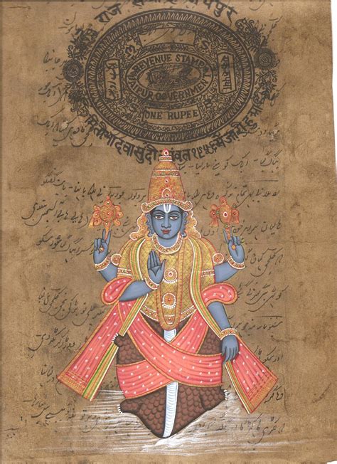 Kurma Vishnu Second Avatar Painting Handmade Indian Hindu Deity