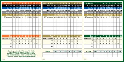 Scorecards Golf Lakewood