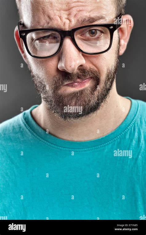 Worried Man Glasses Making Funny Hi Res Stock Photography And Images