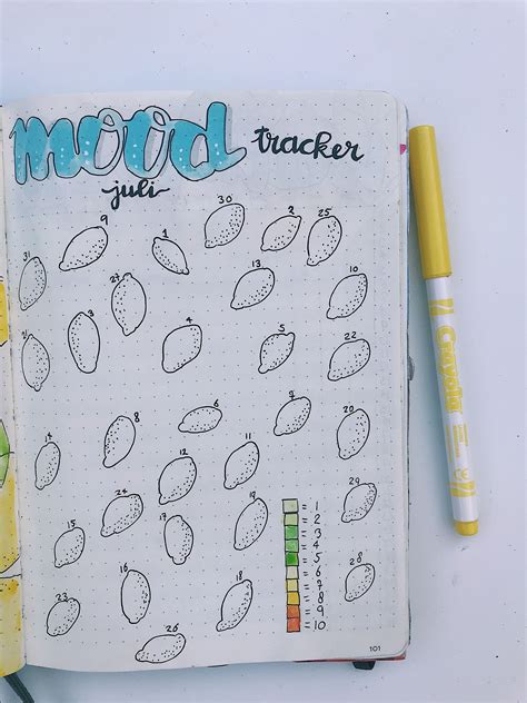 July Mood Tracker Bullet Journal