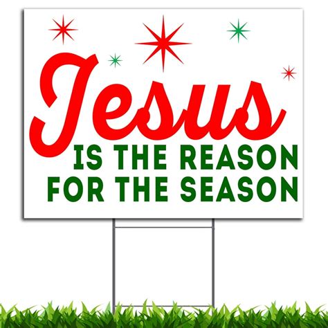 Jesus Is The Reason For The Season Christmas Holiday Yard Sign 24x18