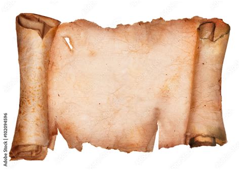 Old Torn Paper Scroll Isolated On A White Background Stock Photo