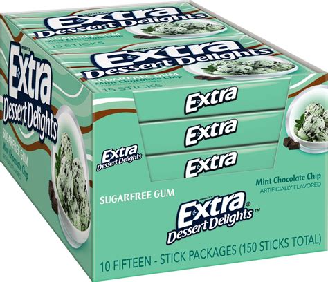 10 Packs Extra Sugar Free Gum Mint Chocolate Chip 612 Free Shipping