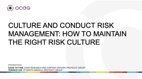Culture And Conduct Risk Management How To Maintain The Right Risk