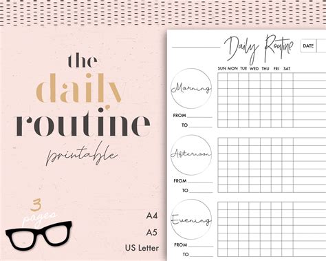 Daily Routine Planner Weekly Routine Tracker Morning Etsy