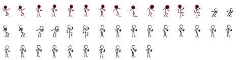 Stick Man Sprite Sheet Png Download Stickman Sprite Sheet Free Cloud