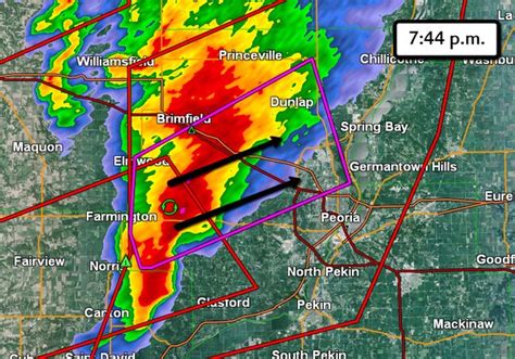 745 Pm Confirmed Tornado West Of Peoria Illinois Tornado Warning