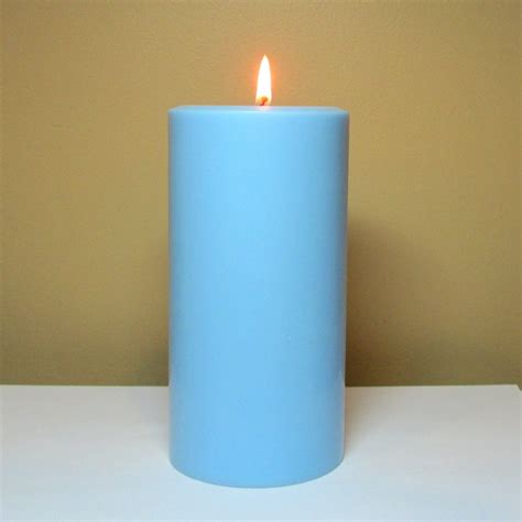 Light Blue Pillar Candle Unscented Candle By Stillwatercandles