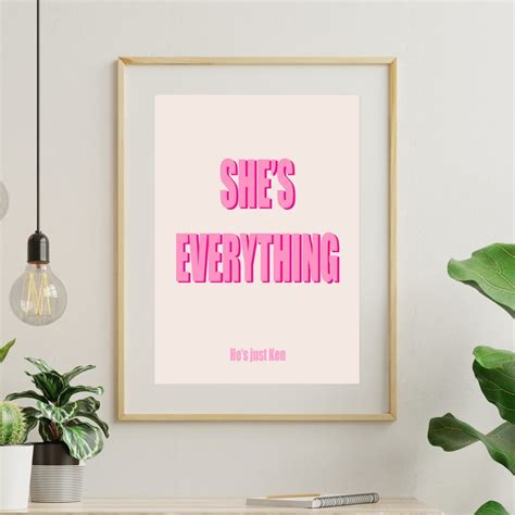 Barbie Wall Art Shes Everything Hes Just Ken Printable Etsy México