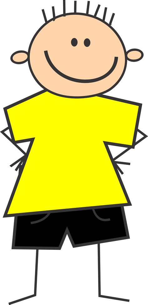 Find from here some cute cartoon boy png hd images, stickers, vectors to download and share. Clipart - Boy with yellow shirt