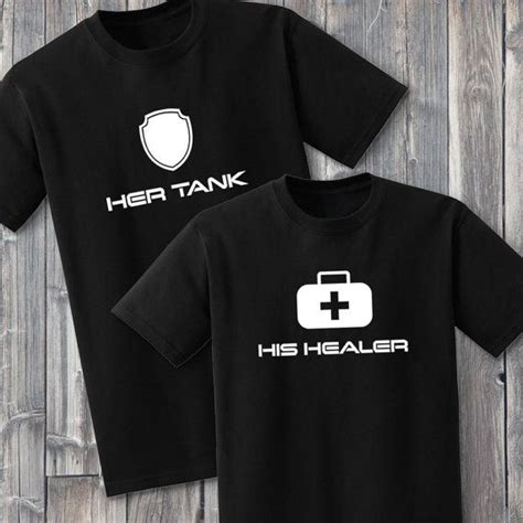 Tank And Healer Matching Shirts Gamer Couple Couples Shirts Matching