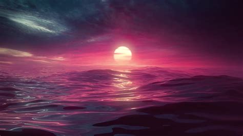 Oceanic Sunset Visualizer 1920 X 1080 Wallpapers