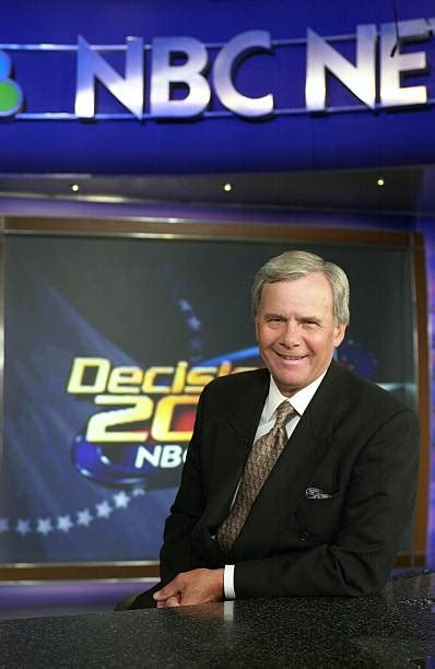 Anchorman Tom Brokaw On The Set Of Nbc Nightly News Pictures Getty