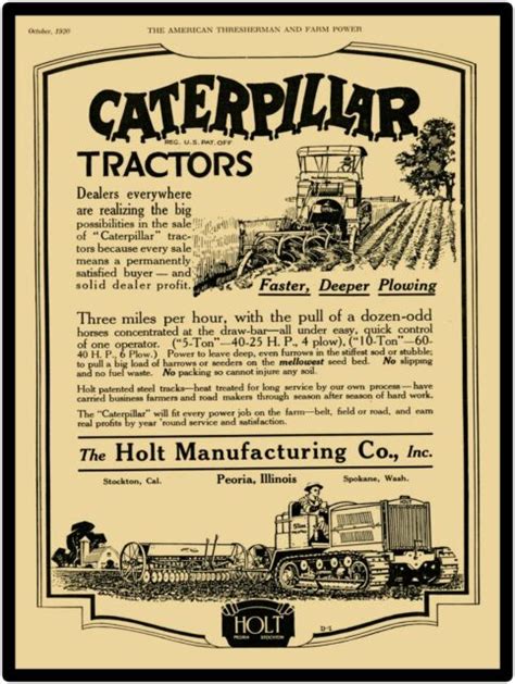 1920 Caterpillarholt 5 Ton Tractor Reproduction Metal Sign Faster